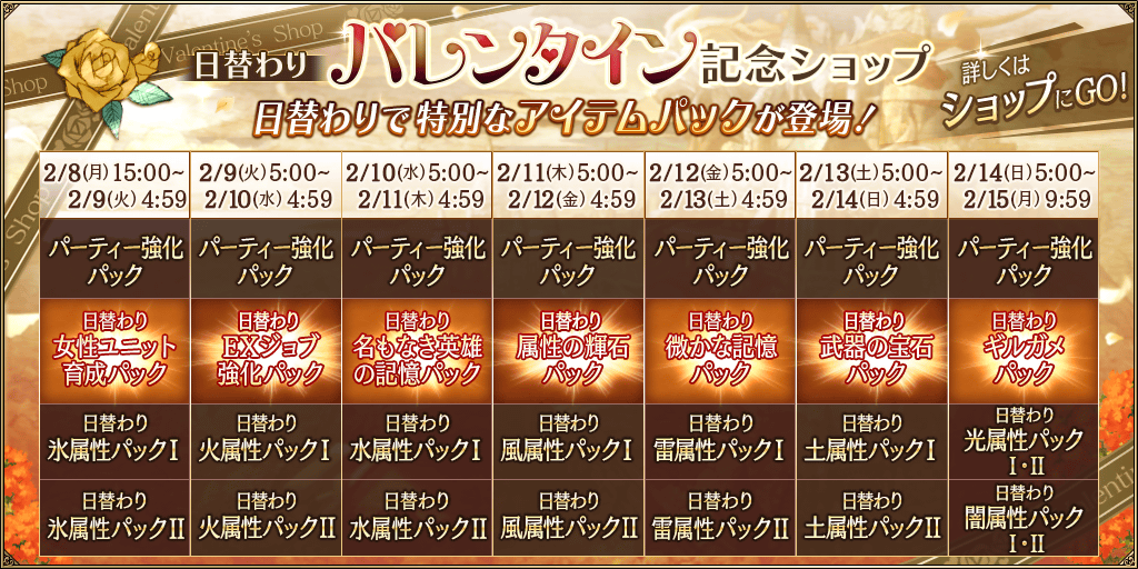 1日1回無料で マルチレイド回復薬 全回復 が購入可能なバレンタイン記念ショップなどを開催 War Of The Visions ファイナルファンタジー ブレイブエクスヴィアス 幻影戦争 公式プレイヤーズサイト Square Enix